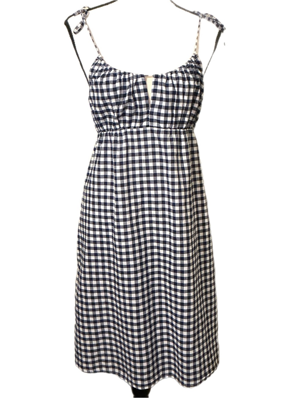 Tommy Bahama Navy and White Gingham Shirt Dress
